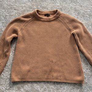 Quince Organic Cotton Cozy Tan Knit Sweater